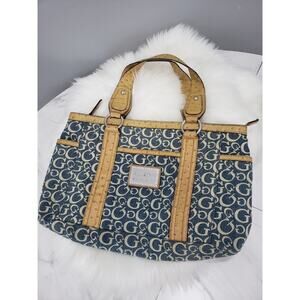 GUESS Genuine Retro Denim and‎ Ostrich LARGE purse bag Vintage y2k tote